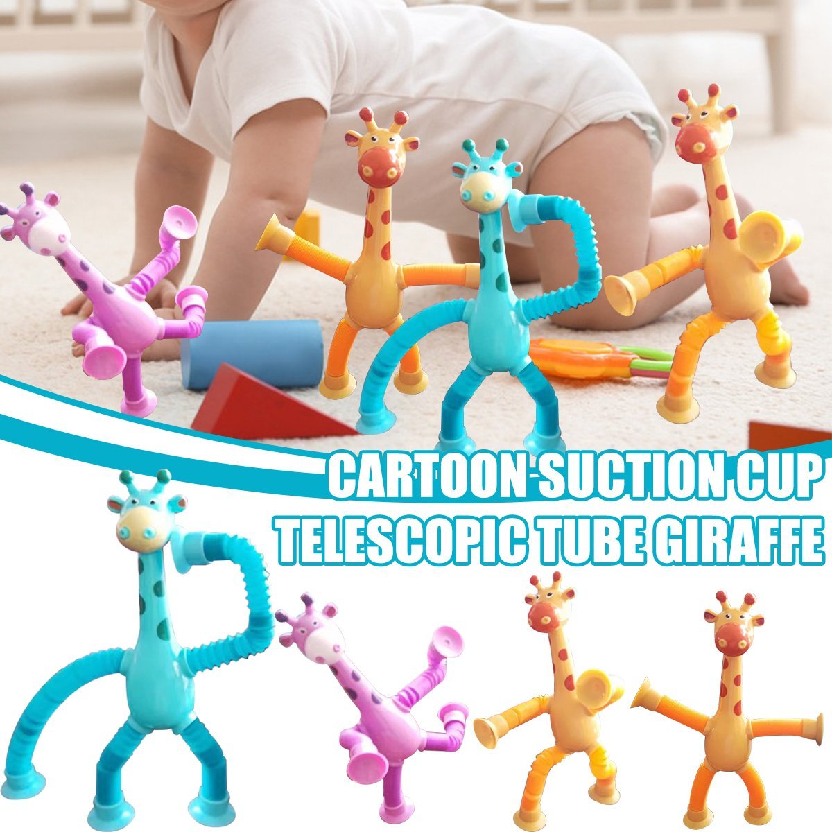 Giraffe Tubes Sensory Toys Novelty Spring Fidget Toy Stretch Tube Stress Relief