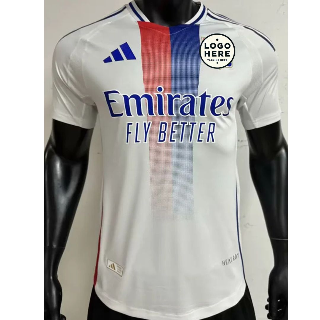 Lyon Home Player Version Soccer Jersey