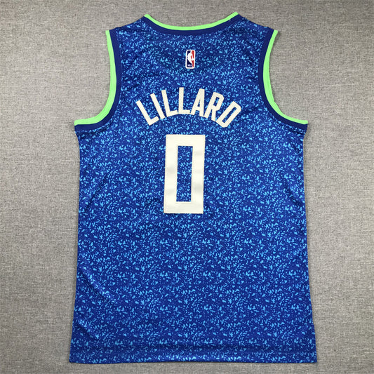 Milwaukee Bucks LILLARD # 0 Blue New City NBA Jerseys
