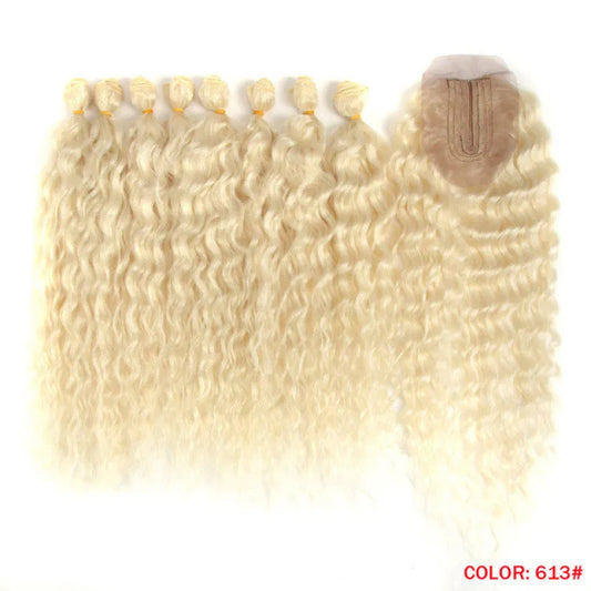 20'' Long Curly High-Temperature Fiber Wig – Synthetic Hair Extension for Women