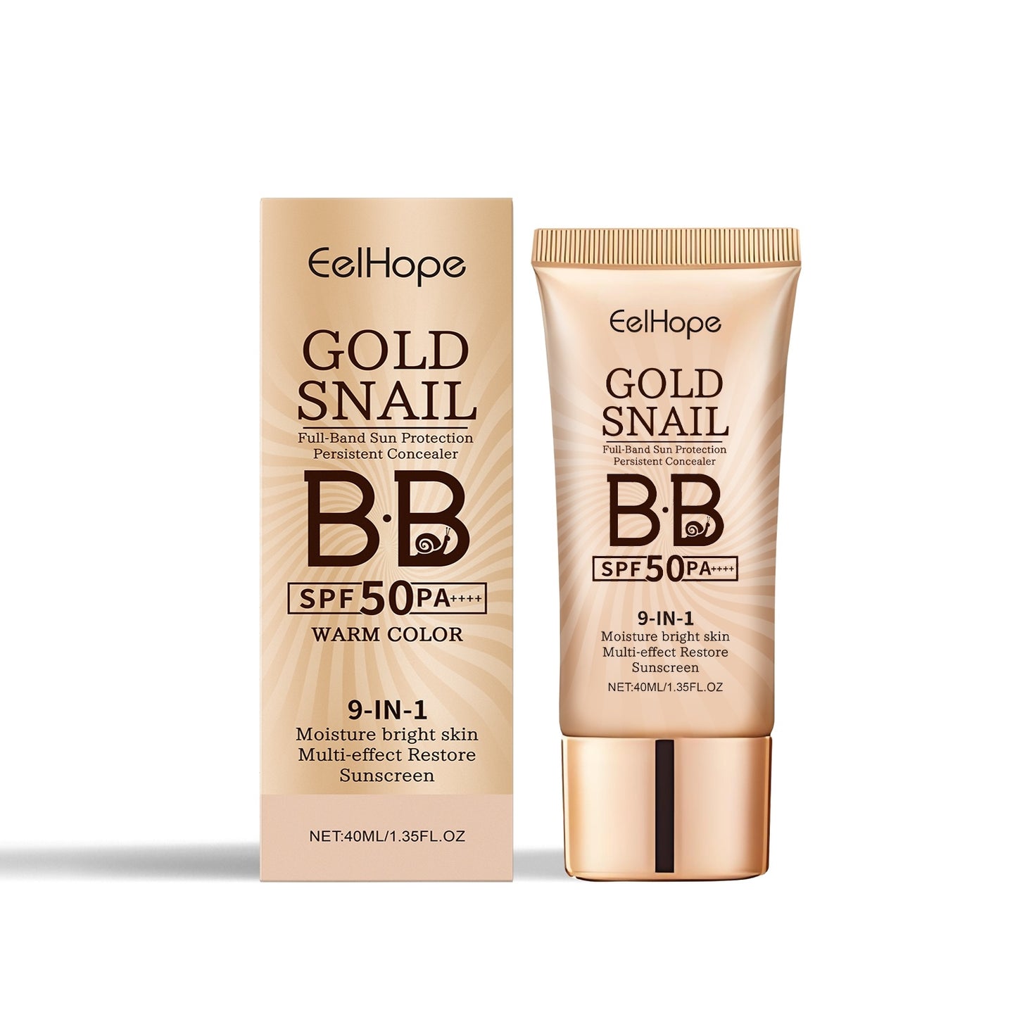 Gold Snail BB Cream Face Sunscreen Spf 50 Non-greasy Moisturizer Waterproof Skin UV Protection Refresh Sun Block Isolation Cream