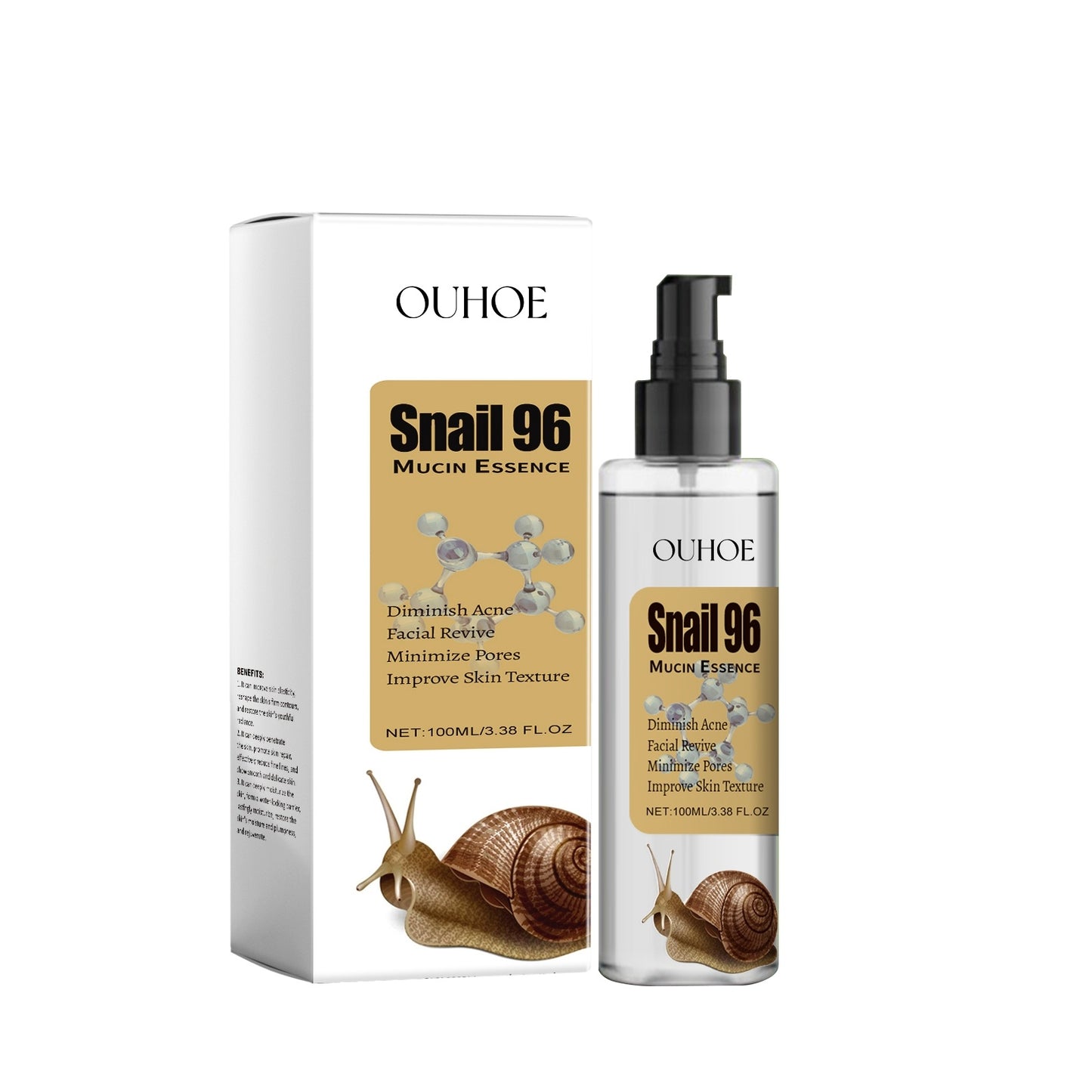 OUHOE Snail 96 Mucin Essence – Acne & Scar Repair, Pore Refining Serum