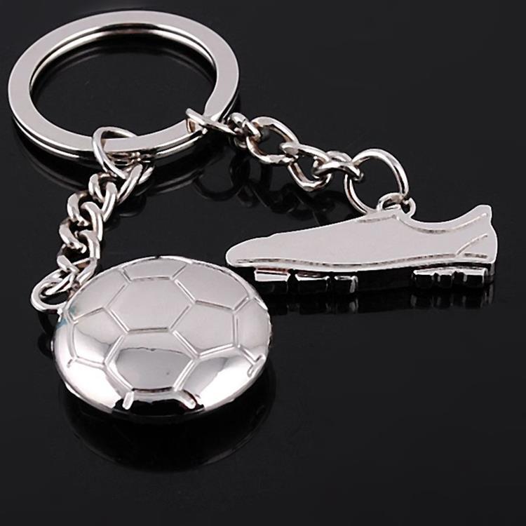 Llavero creativo de metal con forma de zapatos de fútbol de la Copa del Mundo