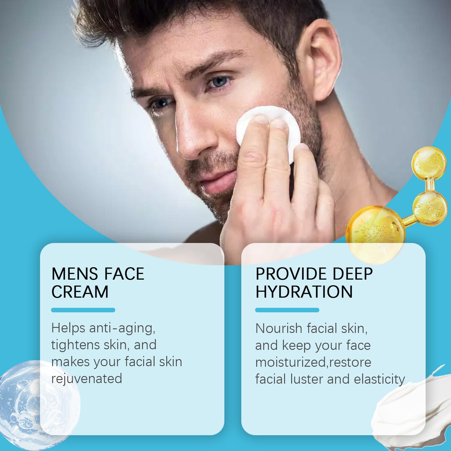 East Moon Men's Retinol & Collagen Face Cream: Anti-Aging, Deep Hydration & Skin Tightening (50g)