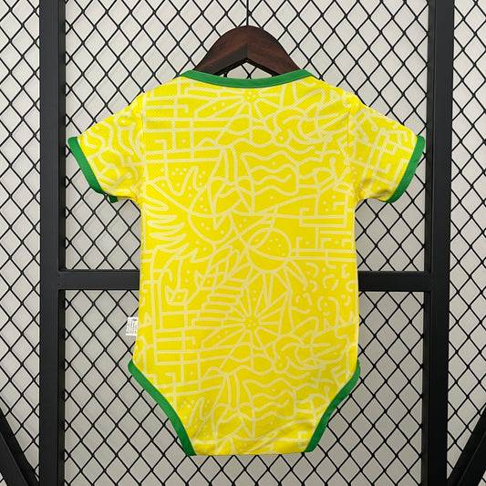 2025-26 Brazil Home Baby Player Soccer Jersey Suit - Brazil Baby Kit