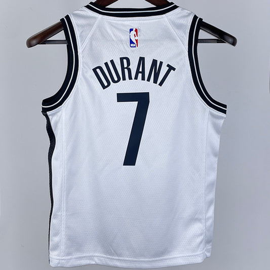 Brooklyn Nets DURANT #7 White Kids NBA Jersey