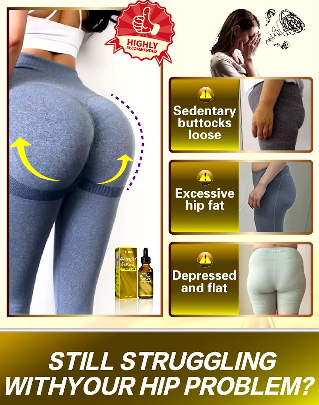 EELHOE Hip Up Essential Oil Buttock Enlargement Cream Effective Lifting & Firming Butt Hip Lift Beauty Big Ass