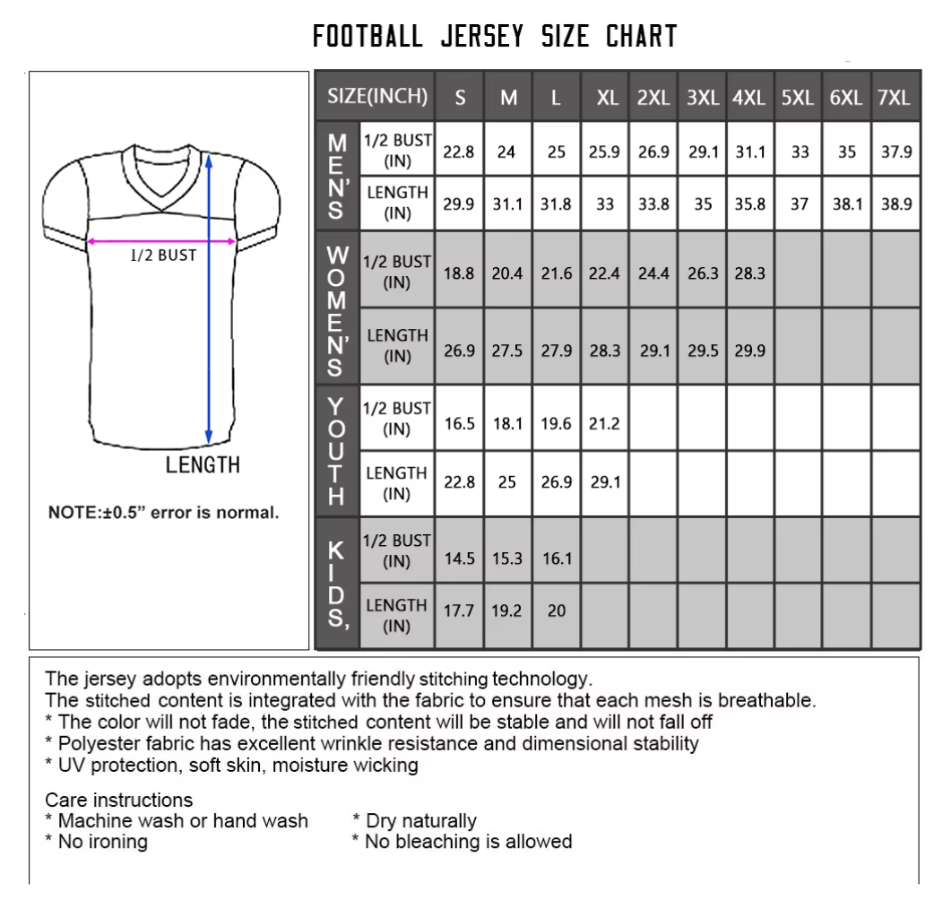 NFL American Football Jerseys for Men, Women, Youth and Kids - Custom Print: Add Your Name, Number, and Team Name to Your Jersey