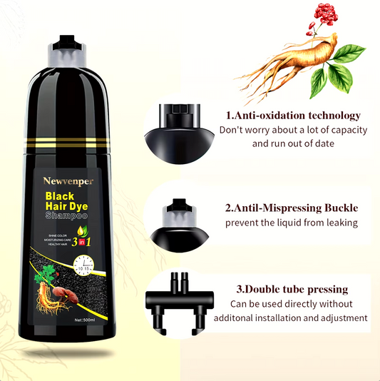 NEWVENPER Coloring in Minutes Natural and Long Lasting Color Hair Dye Shampoo for Men and Women 500ML/14.9 Fl.Oz