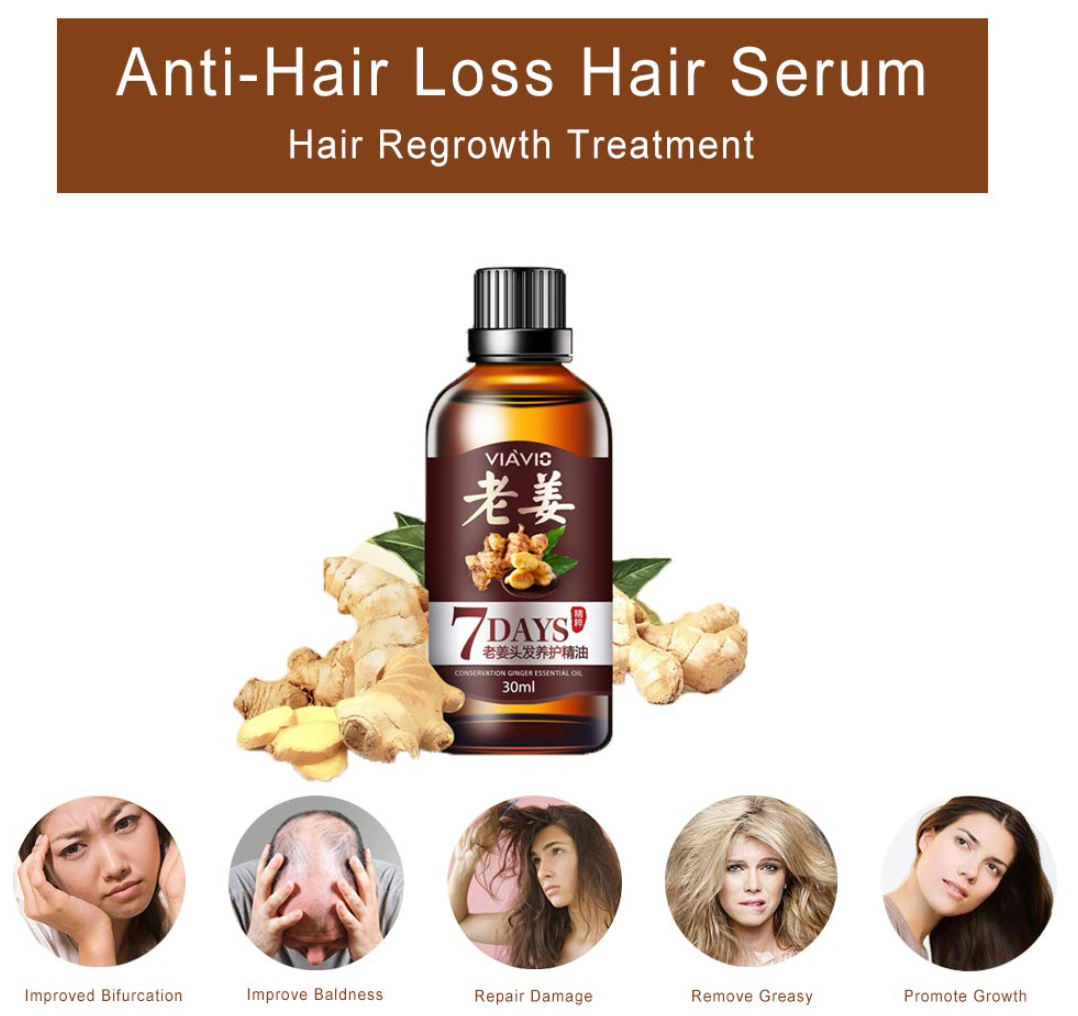 DAGEDA New Ginger Hair Growth Oil Essence, Stops Hair Loss, Dense Thicken Hair, Balding Supports Healthy Hair Growth for Women & Men-30ml - Buy 3 Pay For 2