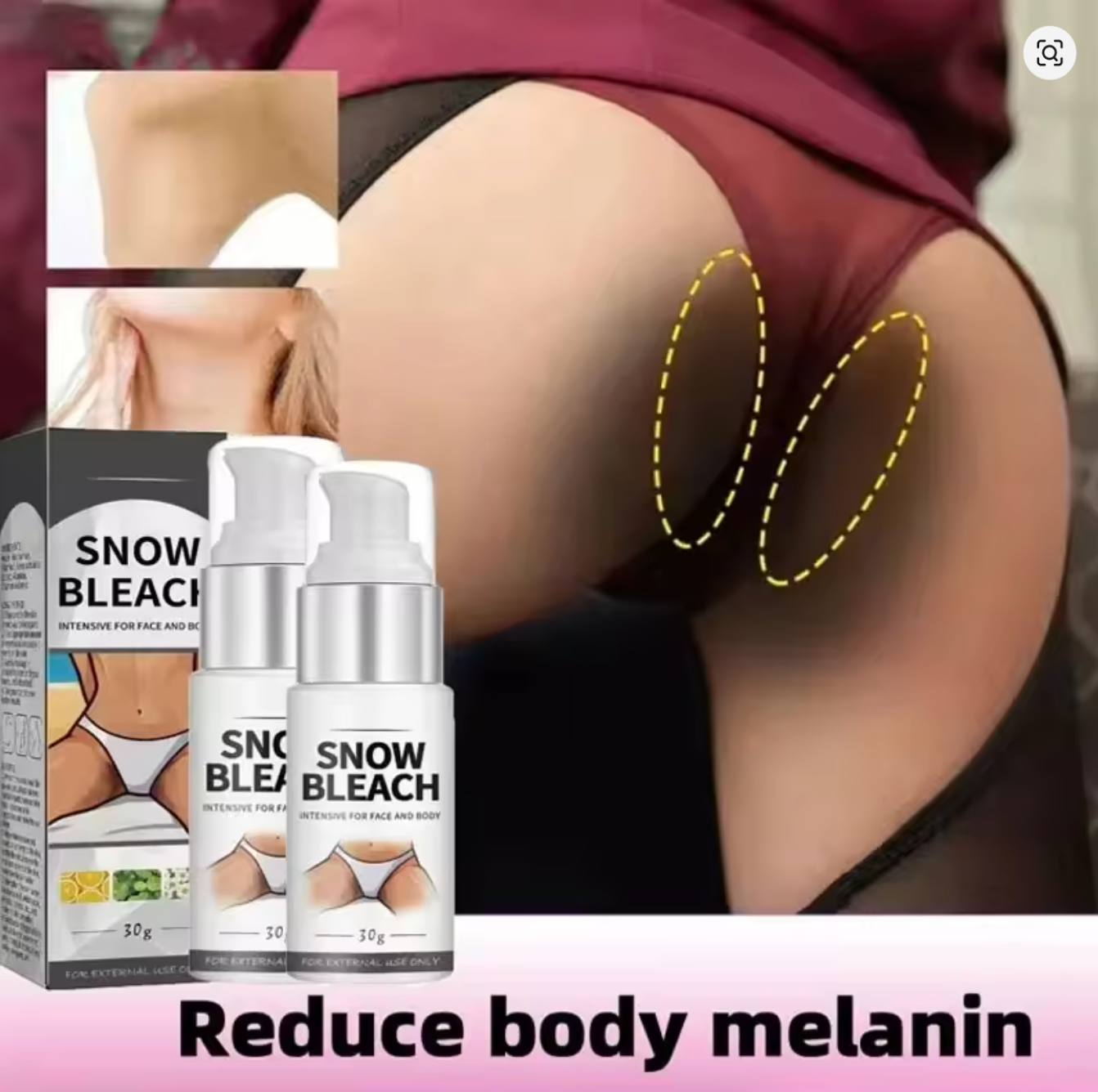 JAYSUING Face, Body and Intimate Area Whitening Snow Bleach Cream Fast Bleaching Brighten Inner Thigh Cream Bleach for Intimate Area