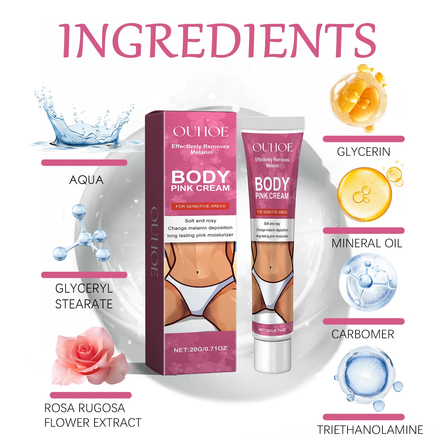 Skin Whitening Cream for Private Areas and Bikini Line – OUHOE Body Pink Cream