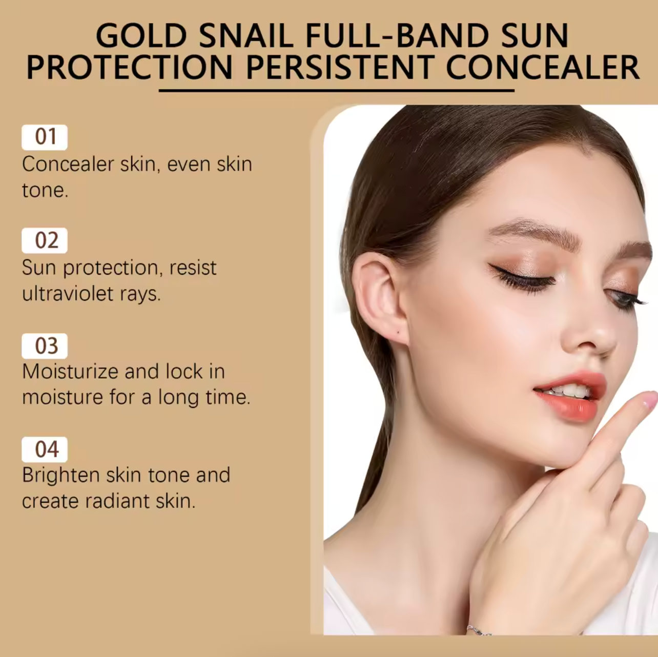 Gold Snail BB Cream Face Sunscreen Spf 50 Non-greasy Moisturizer Waterproof Skin UV Protection Refresh Sun Block Isolation Cream