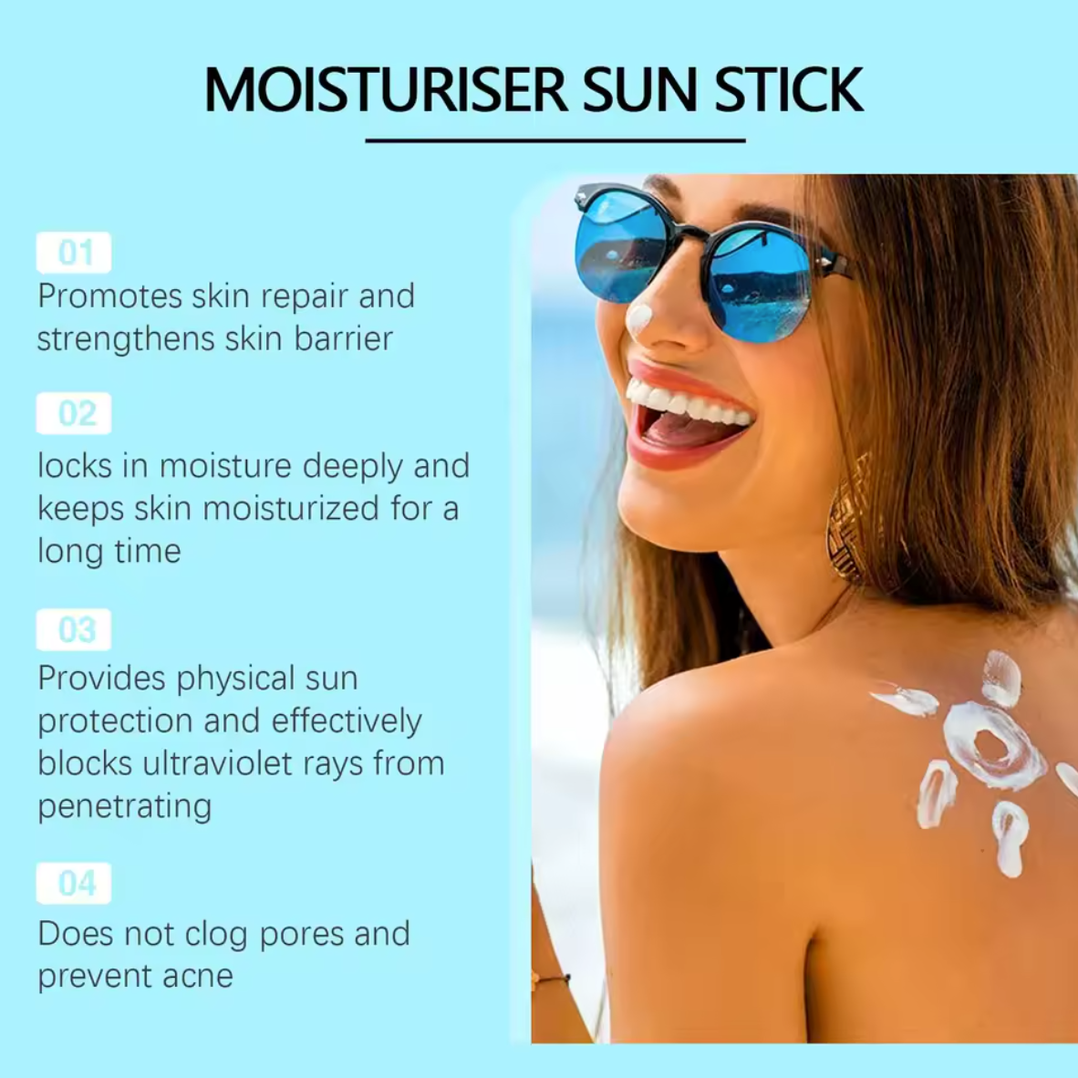 EELHOE Hot Summer Deep Moisturizing UV Protective- Moisturizing and Sunscreen Stick SPF 50+