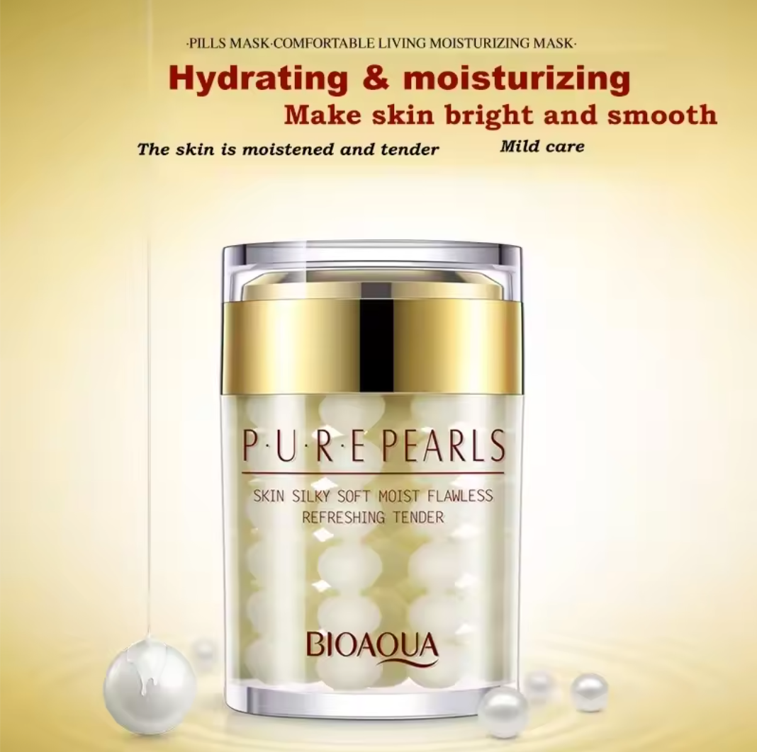 BIOAQUA Anti-Wrinkle Moisturizing Cream with Pure Pearl Essence for Removing Skin Spots and Acne, Anti-Aging, 60m