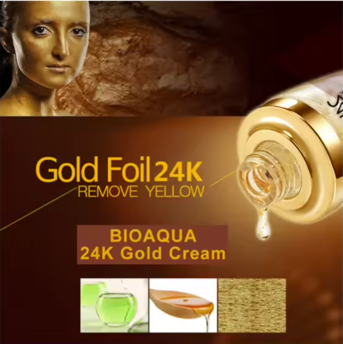 BIOAQUA 24K Gold Firming Serum – Pore Minimizing, Anti-Aging & Antioxidant Face Serum