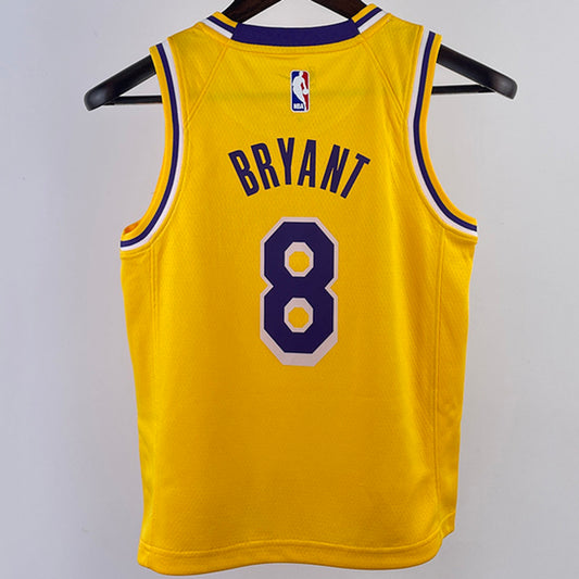 Lakers BRYANT #8 Yellow Kids NBA Jersey