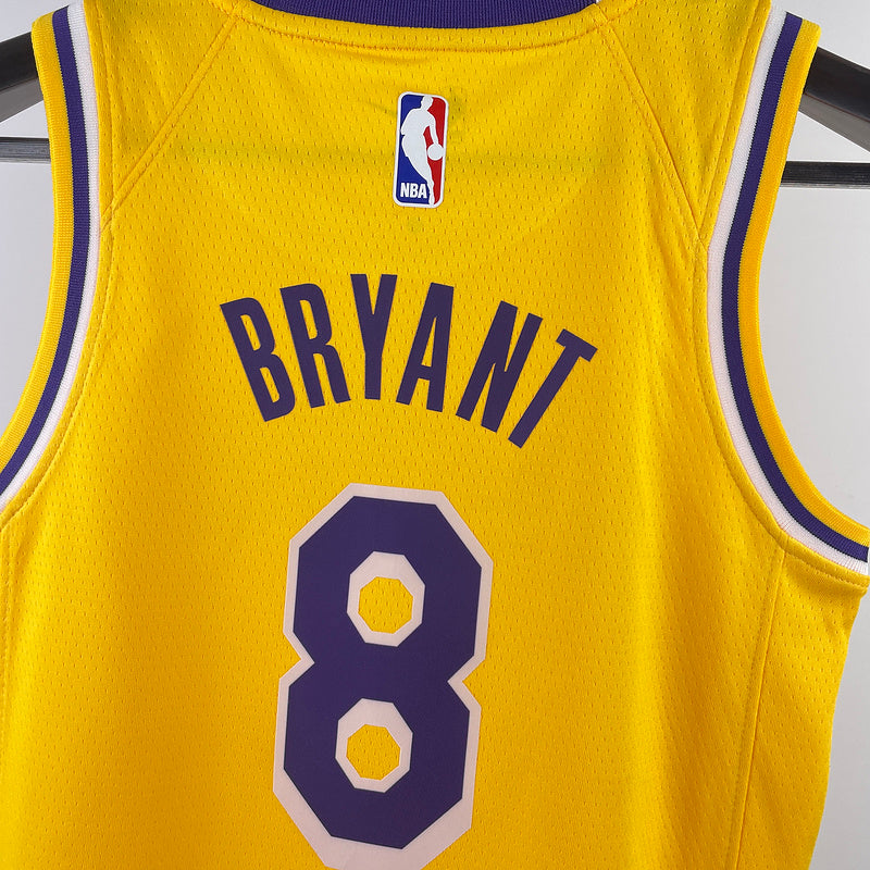 Lakers BRYANT #8 Yellow Kids NBA Jersey