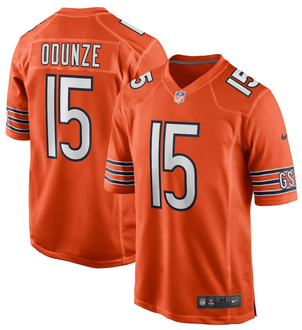 NFL Chicago Bears Williams, Odunze, Payton, Moore, Fields and Customize Name/Number Jerseys - Quality Fabric Jersey