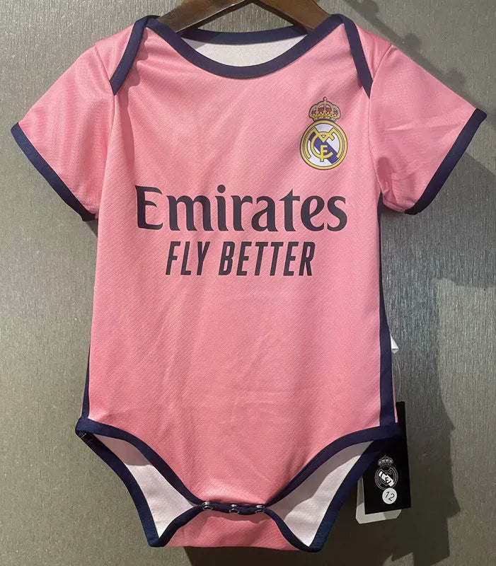 2025-26 Real Madrid Home Pink Baby Player Soccer Jersey Suit - Real Madrid Pink Baby Kit