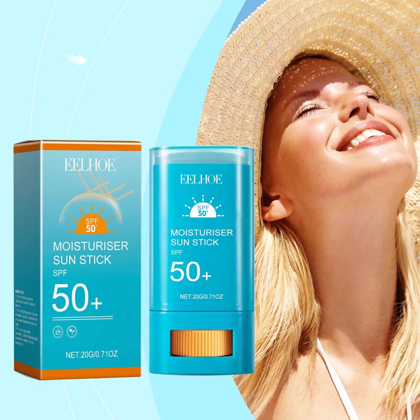 EELHOE Hot Summer Deep Moisturizing UV Protective- Moisturizing and Sunscreen Stick SPF 50+