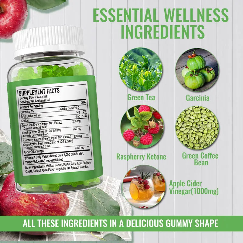 Daynee KETO + ACV Gummies: Vegan Weight Management & Body Sculpting Support with Green Tea & Garcinia (Delicious Berry Flavor)