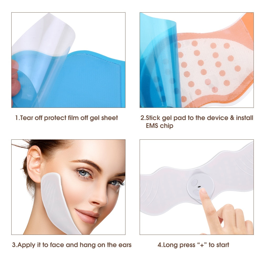 Women's V-Shaped Facial Lifting Device - Premium EMS Pulse Muscle Stimulator & Anti-Aging Abdominal Masseter Contouring Mask