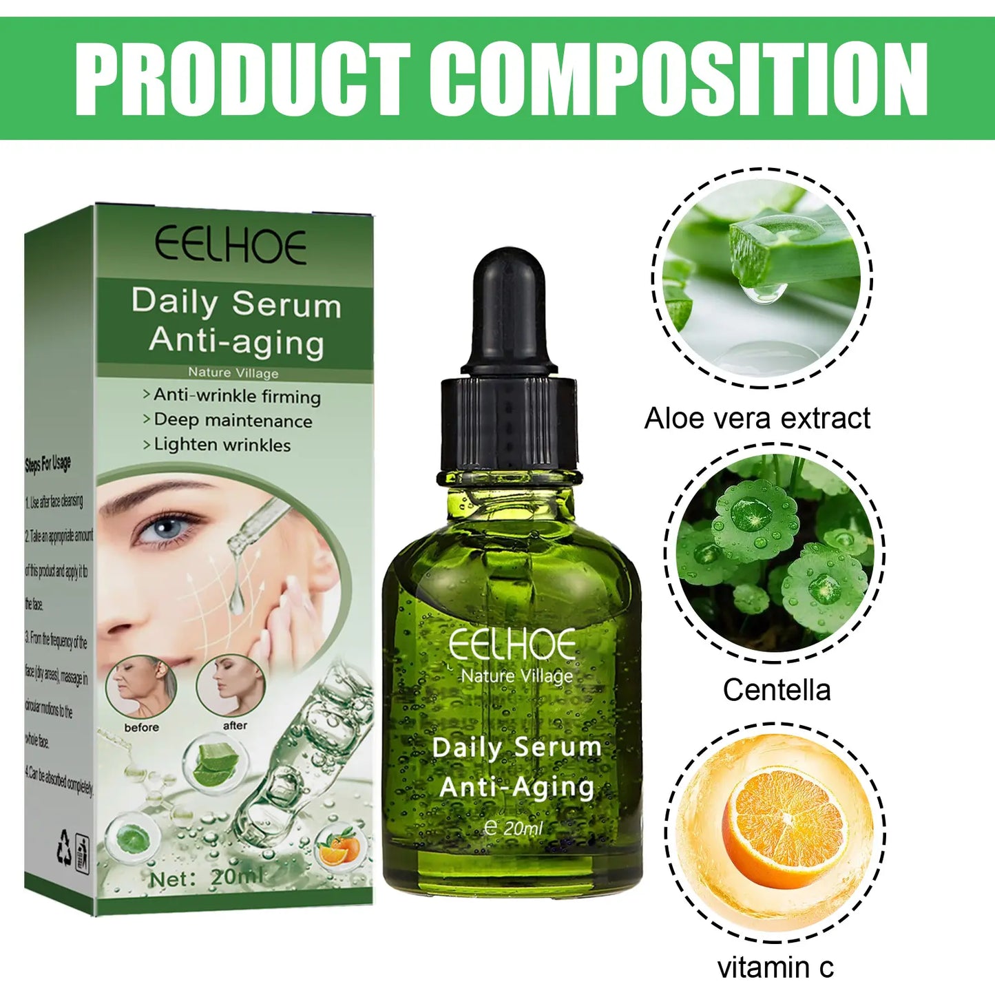 EELHOE Deep Anti-Wrinkle Firming and Brightening Face Serum