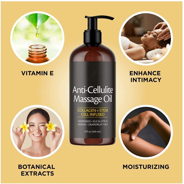 Anti-Cellulite Body Massage Oil – Professional Treatment for All Skin Types (240ml)