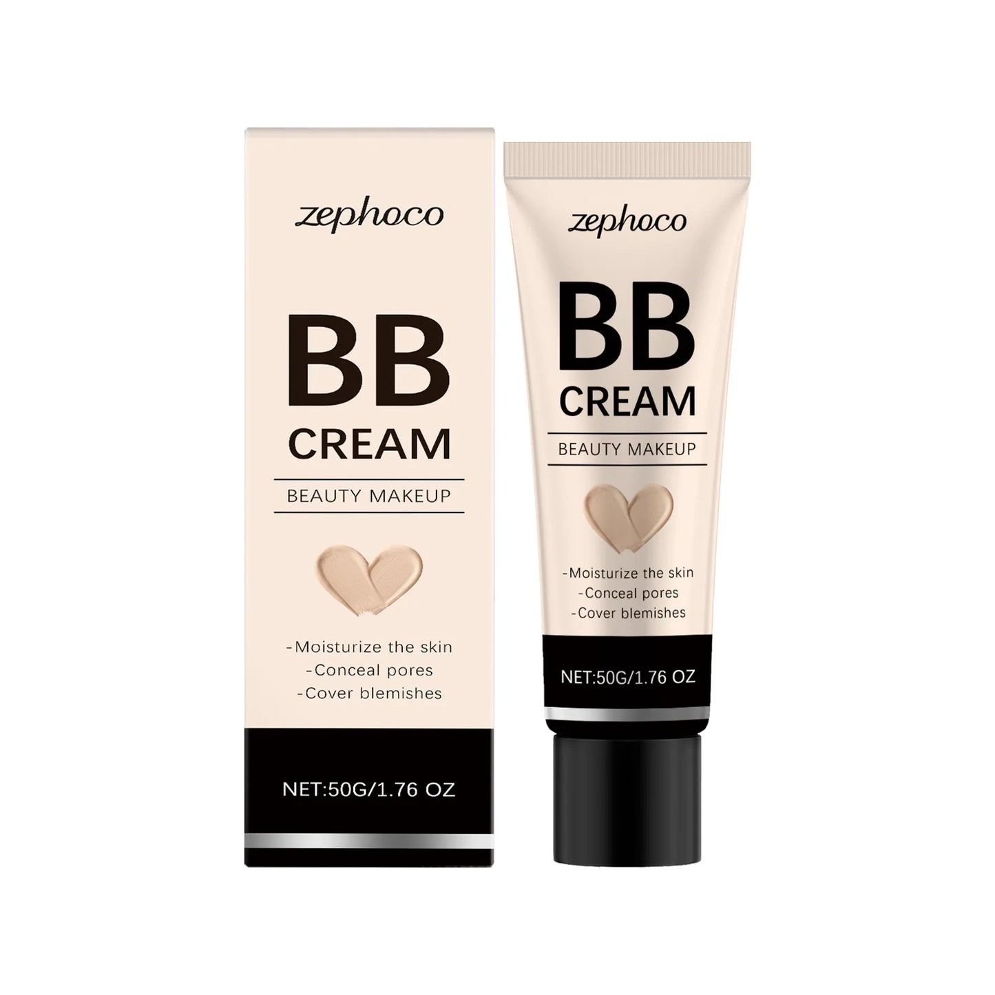 Zephoco BB Cream: Flawless Hydrating Concealer for Blemishes, Pores & Even Skin Tone (50g)