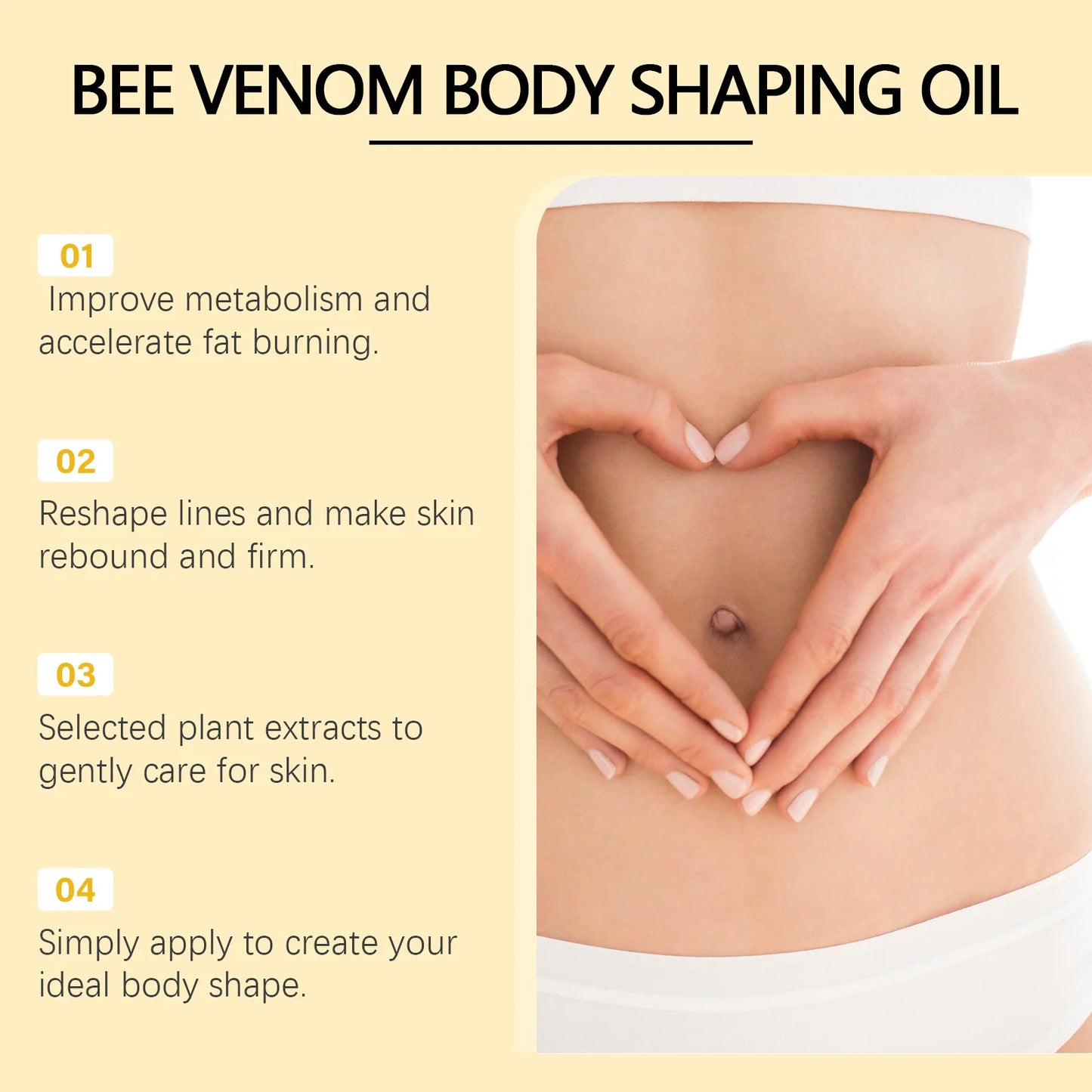 Ximonth Bee Venom Lymphatic Slimming Oil – Natural Body Shaping & Fat Burning Massage Oil