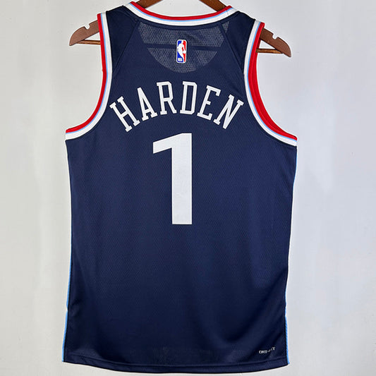 Clippers HARDEN #1 Sapphire Blue NBA Jerseys