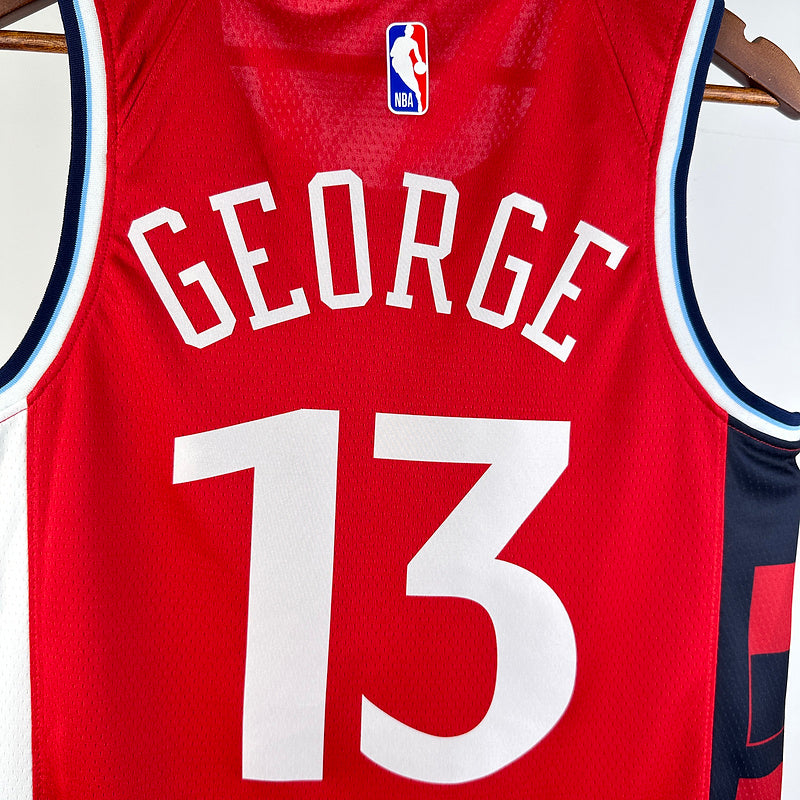 Clippers GEORGE # 13 Red NBA Jerseys