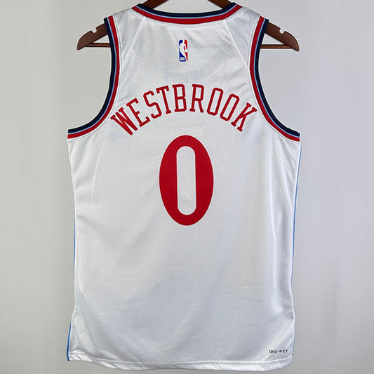 Clippers WESTBROOK #0 White NBA Jerseys