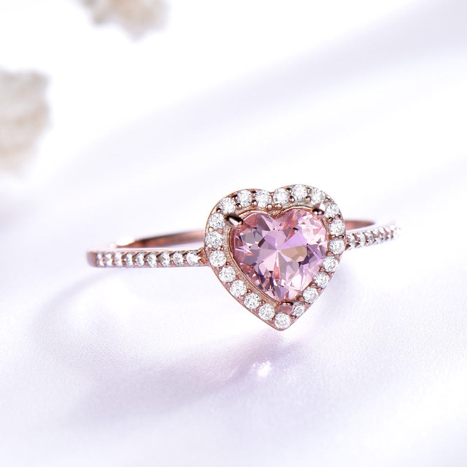 925 Sterling Silver Morganite Pandora Ring