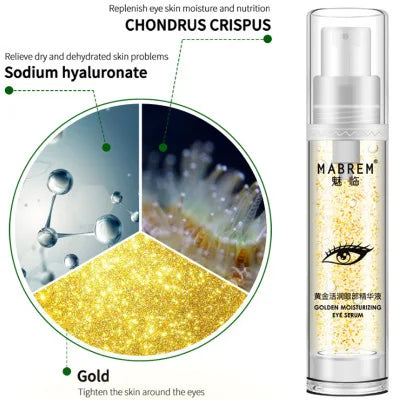 MABREM Pro Gold Under Eye Serum: Anti-Wrinkle, Dark Circle & Puffiness Remover with Hyaluronic Acid (10ml) - Buy 3 Pay For 2