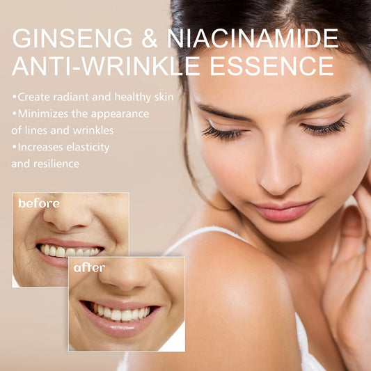Ginseng Anti Wrinkle Serum, Ginseng Extract Liquid, Ginseng Polypeptide Anti-Ageing Essence, Korean Ginseng Essential Oil Tighten Moisturizing Smooth Skin Reduce Fine Lines