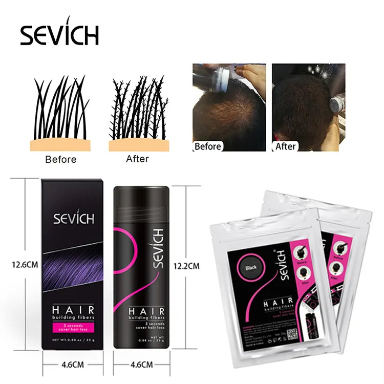 SEVICH Powder Extension Thinning Thickening Hair Growth - Instant Hair Density, Volume Boost Powder