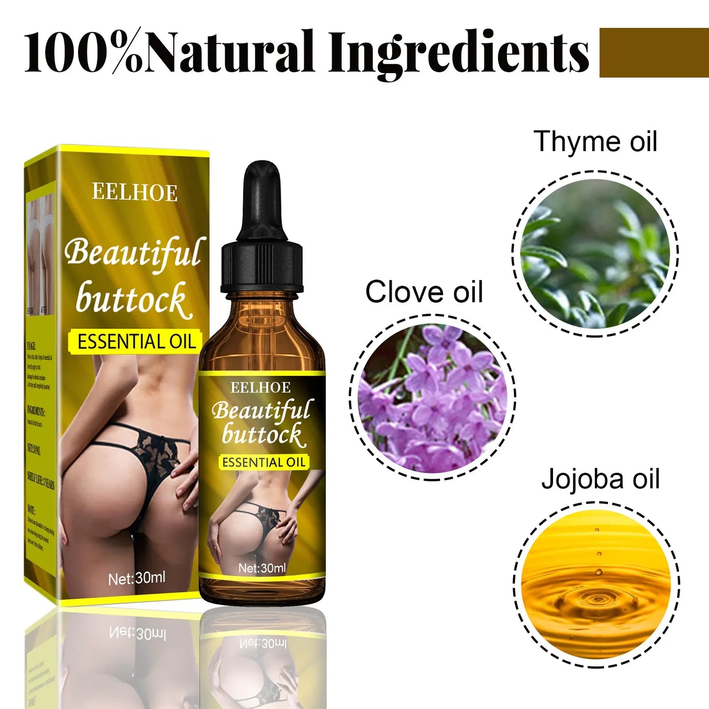EELHOE Hip Up Essential Oil Buttock Enlargement Cream Effective Lifting & Firming Butt Hip Lift Beauty Big Ass