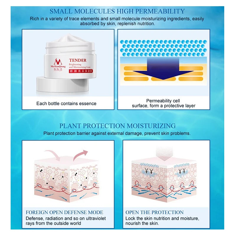 MeiYanQiong Anti-Wrinkle Face Cream with Hyaluronic Acid 40g - Wrinkle Reduction, Brightening Effect, Deep Hydration
