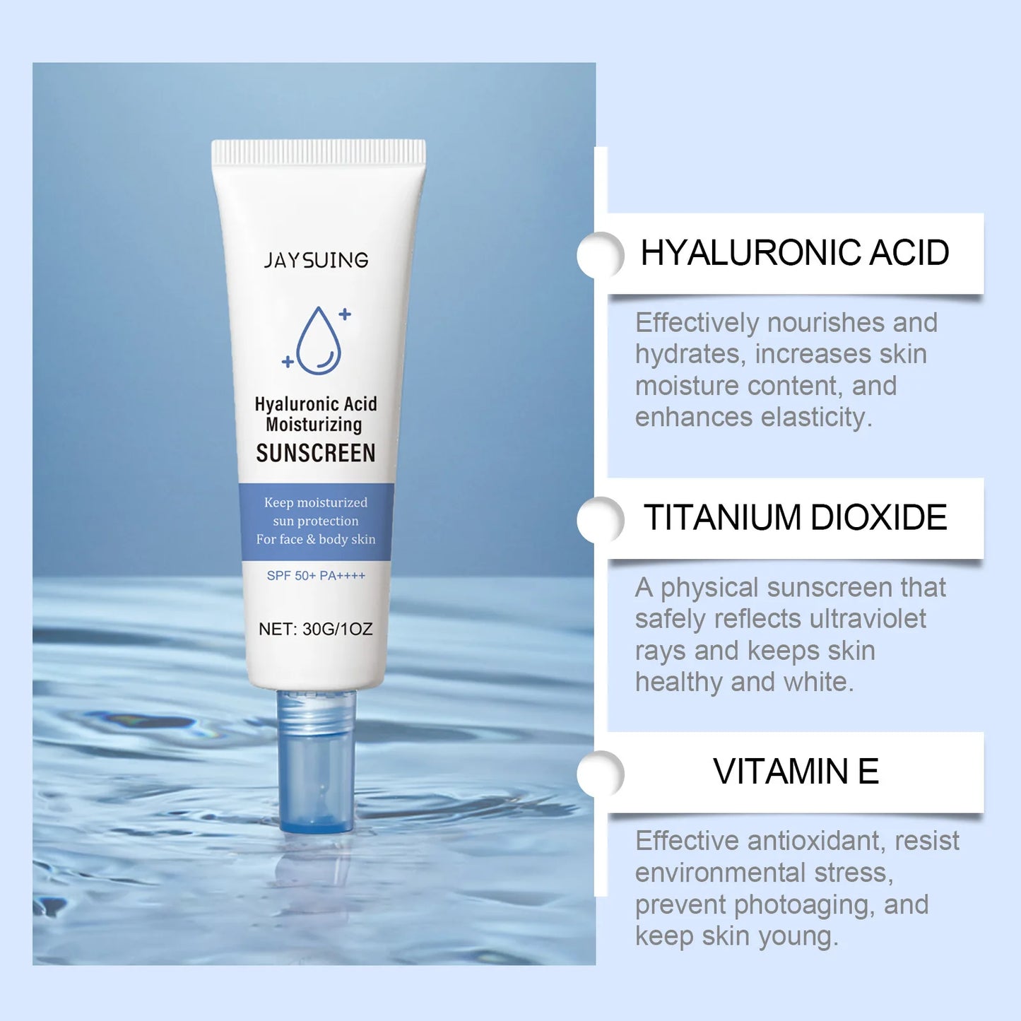 JAY SUING Hyaluronic Acid Moisturizing Sunscreen - SPF 50+ PA++++