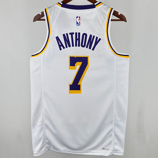 2025 Lakers ANTHONY #7 White NBA Jerseys
