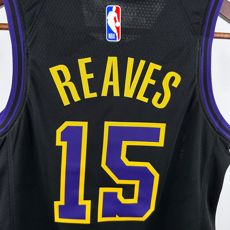 Lakers REAVES #15 Black Kids City Edition NBA Jersey