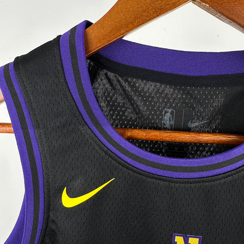 Lakers BRYANT #8 Black Kids City Edition NBA Jersey