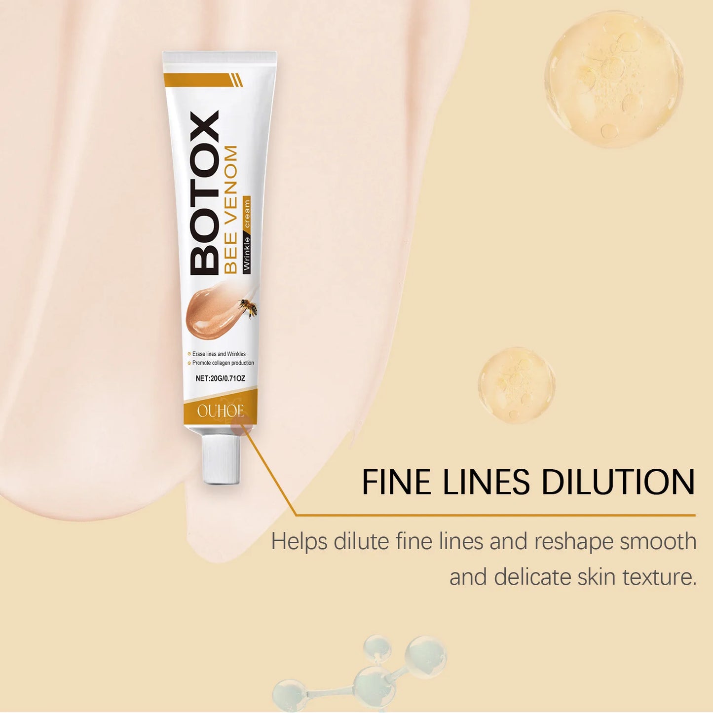 OUHOE Peptide Wrinkle Cream - Reduces Lines and Wrinkles, Promotes Collagen Production