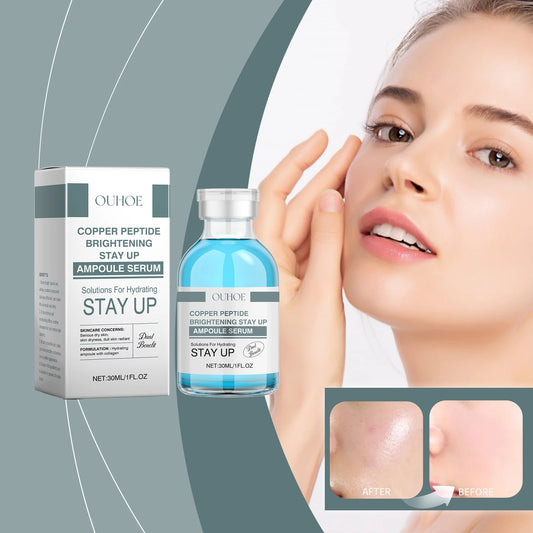 OUHOE Copper Peptide Brightening Stay Up Ampoule Serum - Brightening Effect, Supports Collagen Production