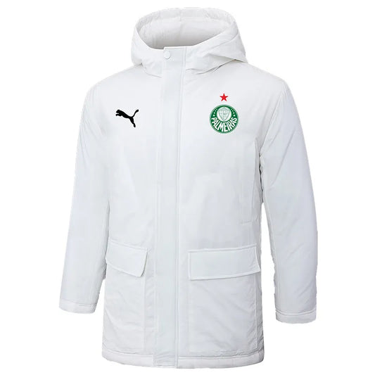 Palmeiras Logo Hooded Windbreaker Fabric Cotton Coat