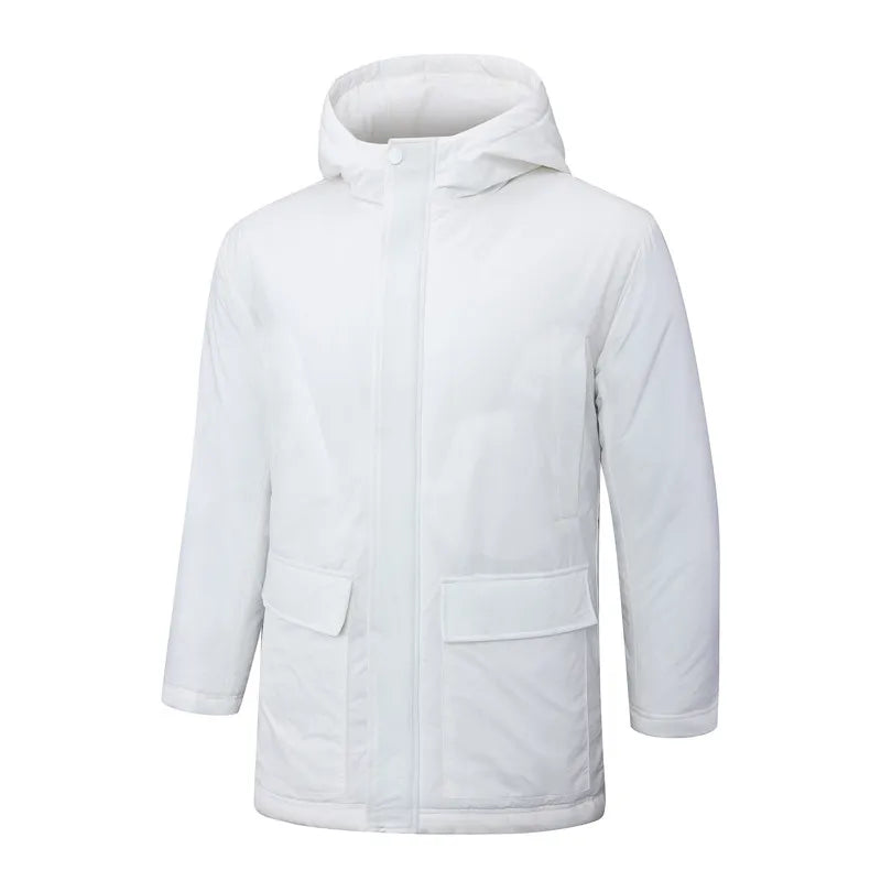 No Logo Hooded Windbreaker Fabric Cotton Coat