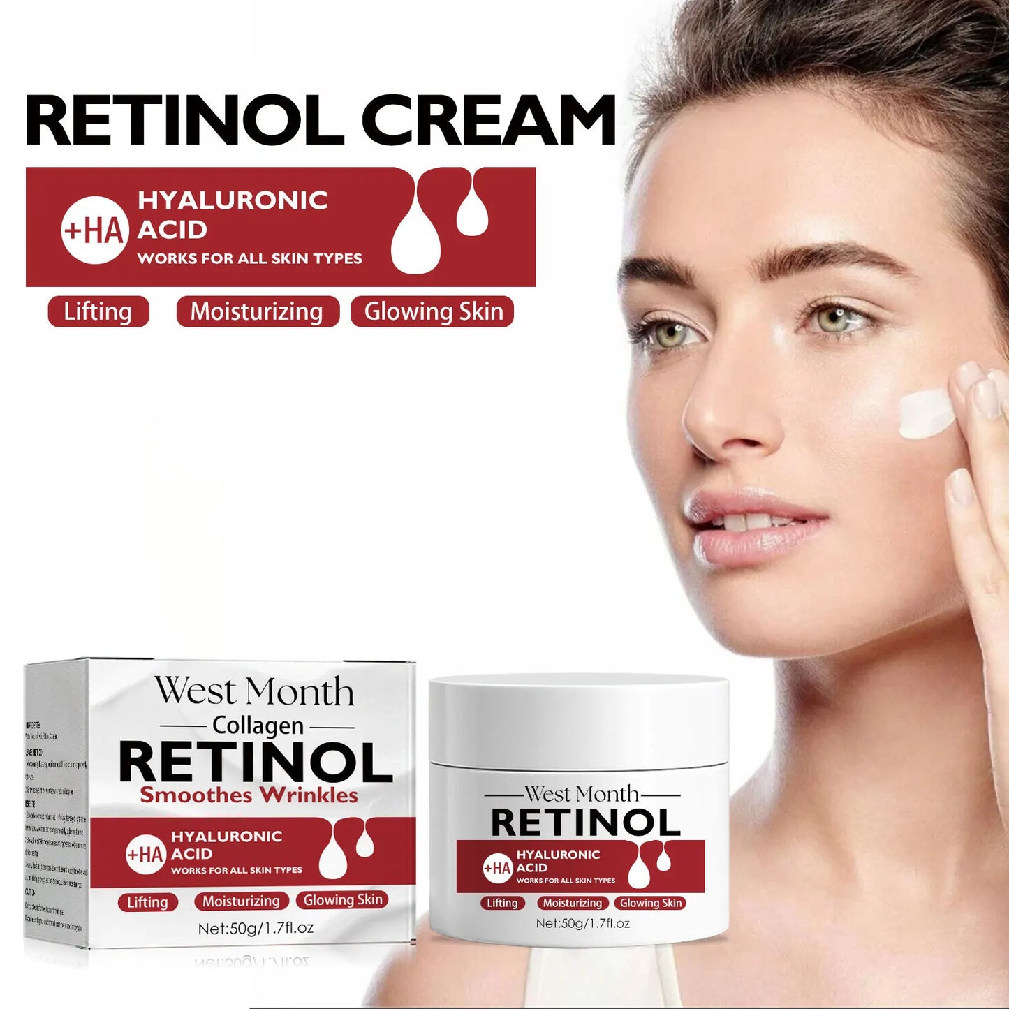 WEST MONTH Collegen Retinol Anti-Aging Nourishing and Firming Skin - Wrinkle-Fighting Face Cream - Buy 3 Pay For 2