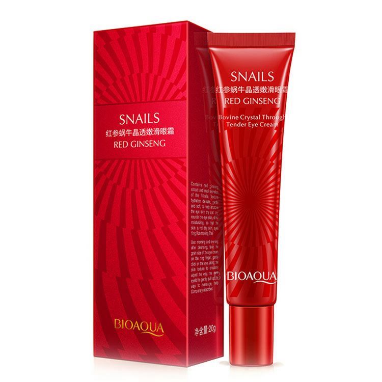 BIOAQUA Red Ginseng Snail Eye Cream – Anti-Aging, Wrinkle & Dark Spot Reducing Eye Serum (20g)- Buy 3, Pay For 2